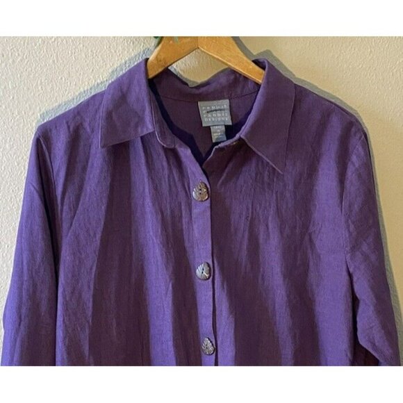 COPY - Rabbit Rabbit Rabbit Designs Pants Suit Size 16P / 16T Purple Linen Blen… - Picture 3 of 16